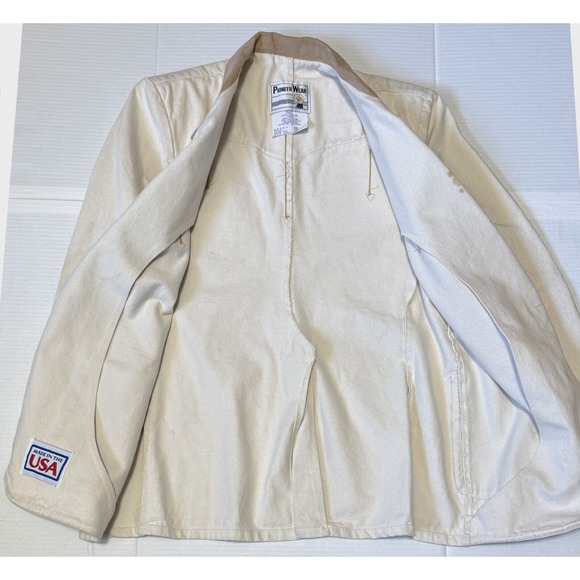 PIONEER WEAR - Mens VINTAGE Canvas Cotton & Leather Accents Jacket - Size 42L - Picture 12 of 12